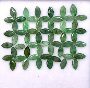 4.21 Cts Natural Emerald Marquise Cut Mix mm Lot 70 Pcs Unheated Loose Gemstones - Picture 1 of 4