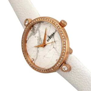 Bertha Marble Dial Watch Womans Leather Band Full Warranty - Picture 1 of 3