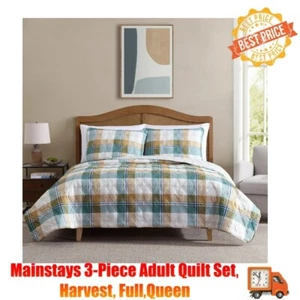 Mainstays 3-Piece Adult Quilt Set, Harvest, Full,Queen - Picture 1 of 6