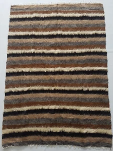 Alfombra de piso vintage hecha a mano tradicional turca Mohair Kilim 163x117 cm - Imagen 1 de 10