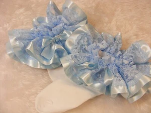 sissy adult baby frilly blue ankle socks fancy dress kawaii cosplay men ladies - Picture 1 of 5