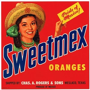 ETICHETTA CASSA DOLCE MEX VINTAGE TEXAS RAGAZZA MESSICANA SOMBRERO ORGOGLIO DEL MESSICO 1950S - Foto 1 di 1