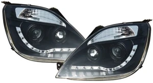FARI ANTERIORI LED NERO PER FORD FIESTA MK6 02-05 FANALI HEADLIGHTS - Imagen 1 de 9