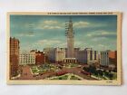 Oh Postcard Public Square And Union Terminal Tower - Cleveland Vtg Linen A11