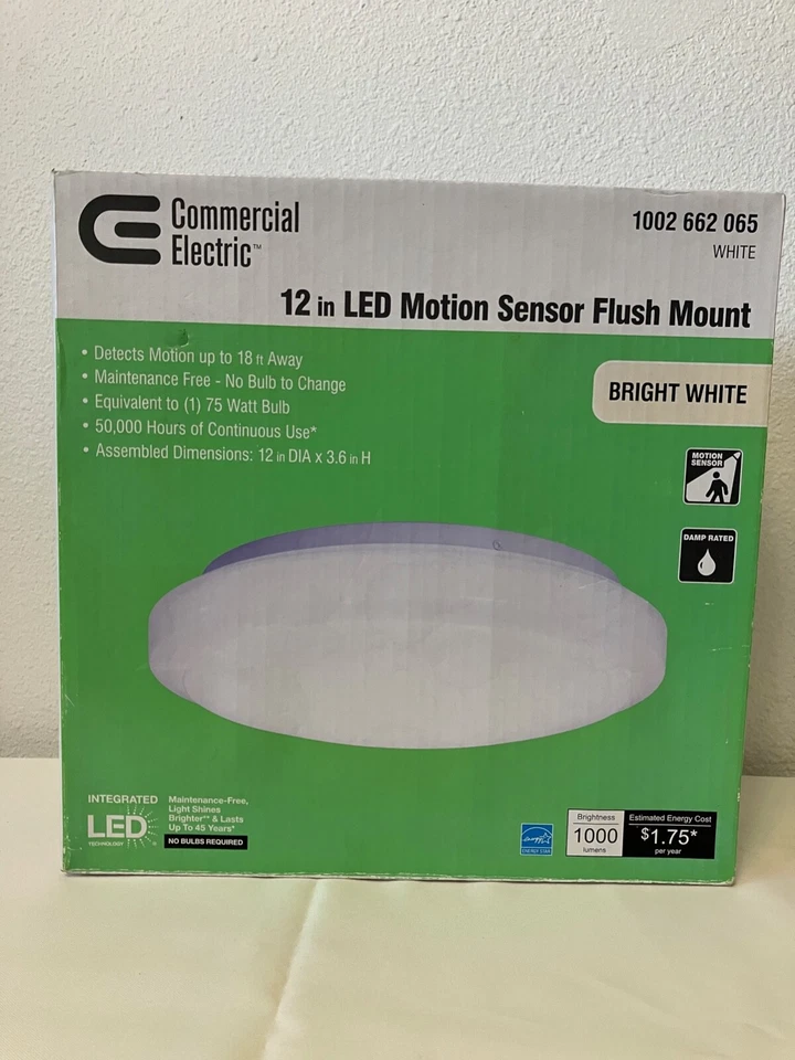 Commercial Electric 12 In. Adjustable Motion Sensor LED Flush Mount Ceiling