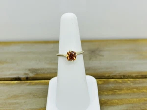 14kt massiver Gelbgold 0,67ct Stufenschliff natürlicher kaiserlicher Topas Oktaeder Ring - Bild 1 von 10