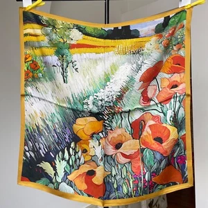 100% Pure Mulberry Silk Multicolour Large Silk Scarf - Collection I - Picture 1 of 67