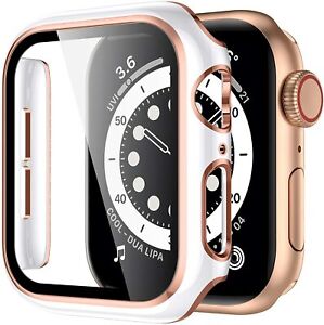 For Apple Watch SE 40mm 44mm 41mm 45mm Two-Color Hard Case With Screen Protector