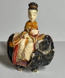 Antique Chinese Man on Bull Figurine (19th Century) - Picture 1 of 6