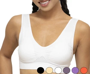 Seamless Support Wireless Comfort Bra Breathable Mesh Stretch Sports Freedom Bra - Picture 1 of 16