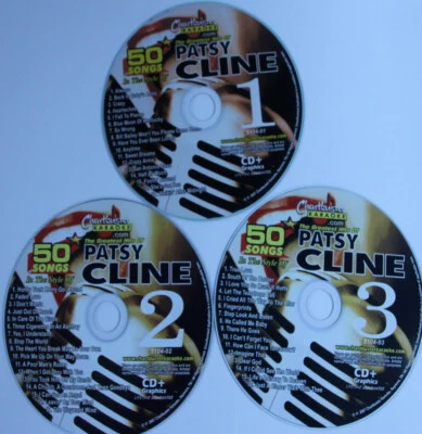 PATSY CLINE Chartbuster Vol-5104 KARAOKE 3 CD+G NEW DISCS in WHITE SLEEVES - Image 1 of 2