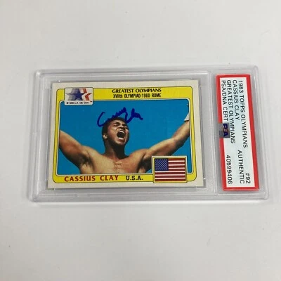 1983 Topps Greatest Olympians Cassius Clay Muhammad Ali Signed Boxing Card PSA - Image 1 of 3