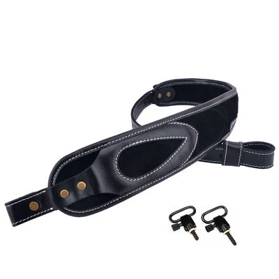 ORIGINAL POWER Leather Rifle Sling Soft Gun Strap Padded Shoulder Strap with 2pcs Swivels