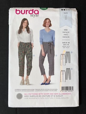 Burda 6298 Misses Pants in 2 Styles Easy To Sew 2000's Pattern size 8-18 Uncut - Image 1 of 2