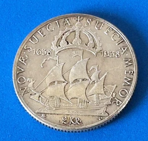 Sweden - 2 Kronor - Settlement of New Sweden 1938 KM# 807 - Bild 1 von 10