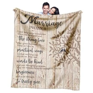 Wedding Gifts for Couples 2025, Bridal Shower Gift 60'' x 50'' Marriage Prayer - Picture 1 of 8