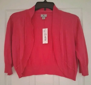 "Worthington" Womens Shrug, Size Large, Fushia Color, Short, Open, Half Sleeves - Picture 1 of 5