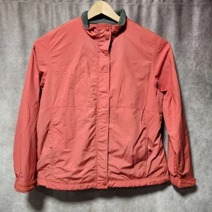 vintage women's LL BEAN Fleece Lined windbreaker Jacket Orange/gray Size XL - Picture 1 of 7