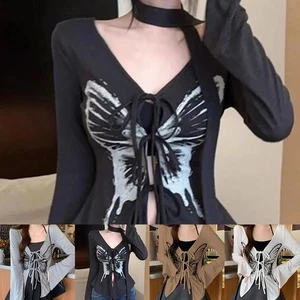 Womens Casual Wear Long Sleeve Cardigan with Delightful Butterfly Print - Picture 1 of 24