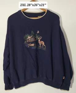 Vintage Outdoor Life Field Tested Embroidered Deer/Nature 2XL Boxy Sweatshirt - Picture 1 of 5
