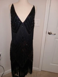 Babeyond 1920s fringed flapper Embellished Sequin Sleeveless, Beige, 2XL - Picture 1 of 14