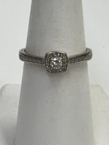 10k White Gold Diamond Engagement Ring Size 7 - Picture 1 of 7
