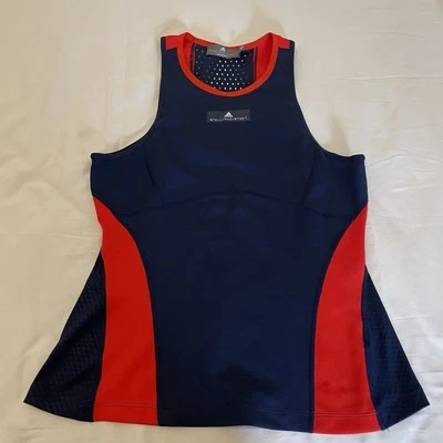 Camiseta sin mangas de tenis Adidas Stella McCartney azul barricada roja ajustada para mujer - L Foto 1 de 4