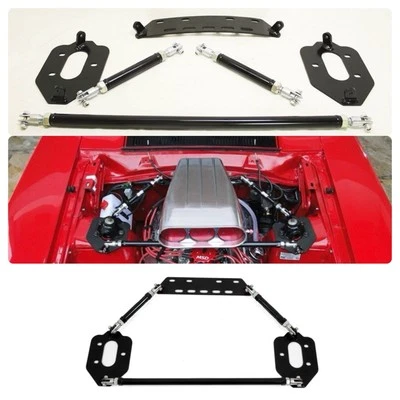 Sistemas de soporte de torre de amortiguador anodizado negro de exportación Ford Maverick 1969-1977 Foto 1 de 4