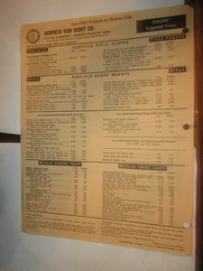 Vintage 1964 Redfield Gunsight Co DEALER PRICE SHEET - Picture 1 of 2