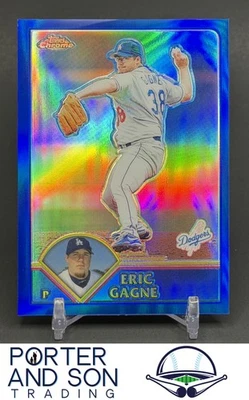 Eric Gagne #/699 Blue Refractor 2003 Topps Chrome #86 Los Angeles Dodgers Foto 1 de 2
