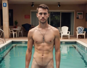 Handsome Male Nude Physique AI Art Photo Signed Limited Edition 8.5x11 10.25 - Picture 1 of 2