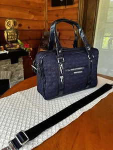 Vera Bradley Laptop Bag Retired Navy Bag Shows Little Wear - Picture 1 of 18