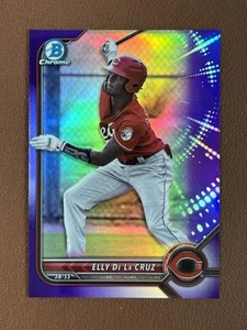 2022 Bowman Chrome Prospects - #224 Elly De La Cruz /250 - Purple Refractor - Bild 1 von 3