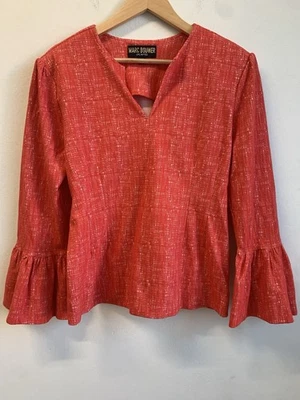 Marc Bouwer Unlimited Women’s Blouse Mesh Bell Sleeve Top Red Size Large - Image 1 of 4