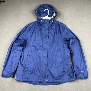 L.L. Bean Rain Jacket Womens XL Blue Trail Model Full Zip Hooded Waterproof TEK - Picture 1 of 14