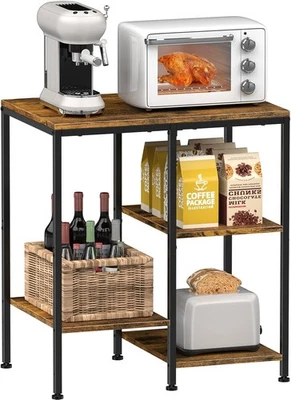 4-Tier Kitchen Bakers Rack Microwave Stand Storage Shelf Rack Coffee Bar Cabinet