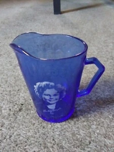 Vintage Shirley Temple Kobaltblau Mini Krug Glas - Bild 1 von 3