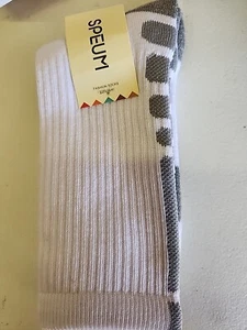 Speum White/Gray Athletic Socks Women’s Size 7-9, New - Picture 1 of 3