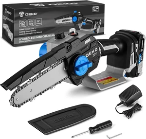 Mini Chainsaw Cordless: 6 Inch Small Electric Hand Chainsaw Battery Powered Han - Picture 1 of 7