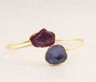 Natural Pink Blue Geode Druzy yellow Gold Plated Bengals Bracelet For Her 