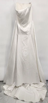 Nuevo con etiquetas Vestido de novia Reformation Elena satinado sin tirantes talla 6 marfil #4B417 Foto 1 de 4