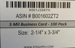 100-Pack 5 mil Business Card Laminating Pouches 2-1/4" x 3-3/4" - Picture 1 of 1