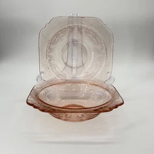 Indiana Glass Recollections Pink Madrid 7” Bowls 1976 set of 2 - Picture 1 of 7