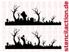 Schablone - Friedhof Horror Halloween - DIN A4 - Stencil Airbrush Sonstige