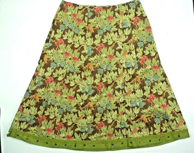Falda Mujer Requisitos Verde Floral Talla 10 Foto 1 de 4