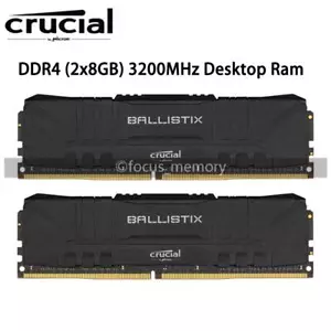 Crucial Ballistix 16GB 2x8GB PC4-25600 Ram DDR4-3200 Desktop Memory 288pin 1.35V - Picture 1 of 4