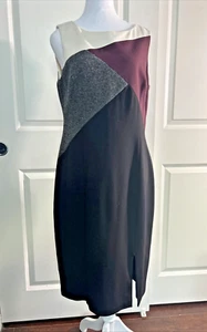 White House Black Market Colorblock Sheath Dress Women's, Size 10, Pre-Owned - Picture 1 of 7