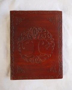diario in pelle fatto a mano, quaderno albero della vita, diario diario in rilievo cuoio - Foto 1 di 4