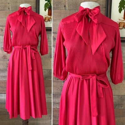 Vestido Popover Vintage Brillante Años 70 Disco Pajarita Talla Mediana Foto 1 de 4