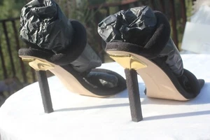 Good American Slipper-Sandalen mit schwarzen Frottee-Absätzen Gr. 9,5 GA354T-E Neu im Karton - Bild 1 von 17